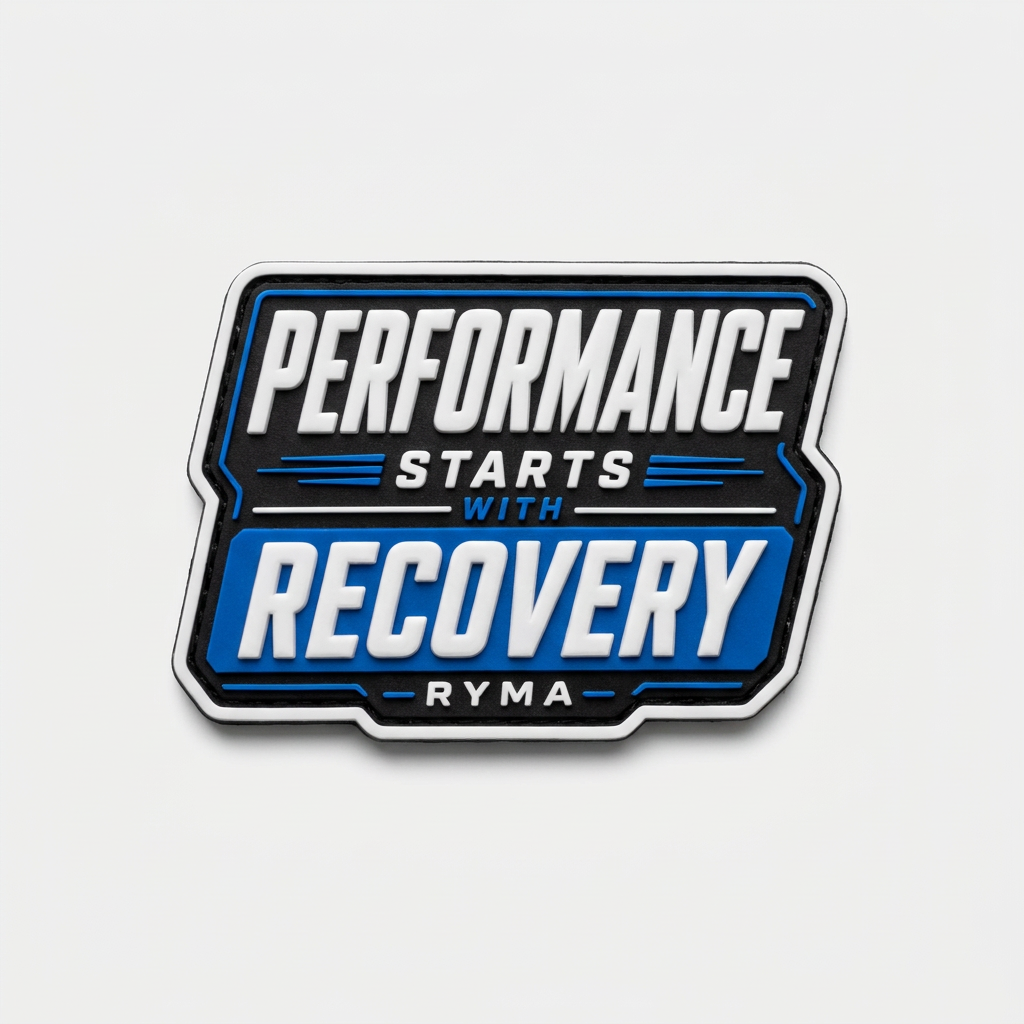 Patch Velcro RYMA Performance Starts With Recovery 80 mm en PVC souple
